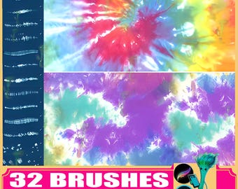 Borstels met tie-dye-effect: abstracte kunst, naadloos patroon (Procreate, Photoshop)