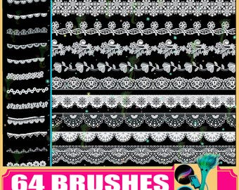 procreate brush ps brush romantic lace pattern ribbon embroidery hollow wedding dress clothing fabric