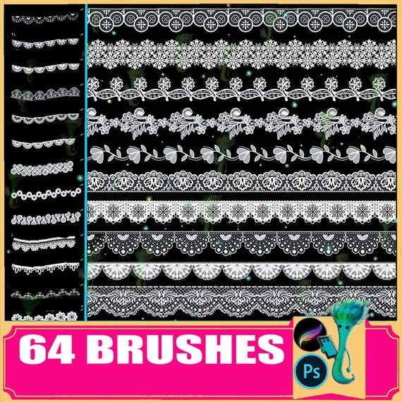 procreate brush ps brush romantic lace pattern ribbon embroidery hollow wedding dress clothing fabric