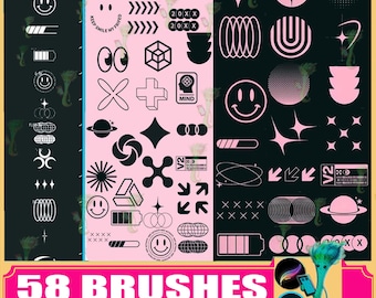 Abstract Geometric Art Brushes for Procreate & Photoshop (58)