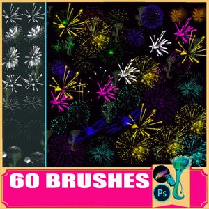 procreate brushes festival fireworks, photoshop brushes, brushes 4July Night, Fireworks Stamps, 4th of July, procreate brushes