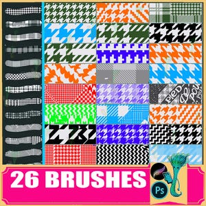 procreate brush ps brush houndstooth pattern plaid small fragrance style clothing fabric plaid texture background