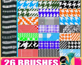 procreate brush ps brush houndstooth pattern plaid small fragrance style clothing fabric plaid texture background