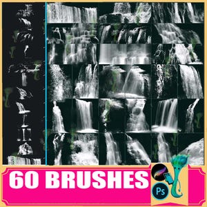 60 Waterfall Brushes for Procreate & Photoshop