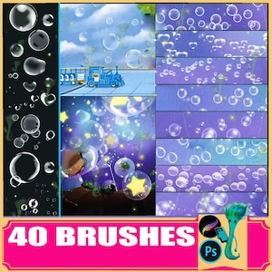 Bubble Brushes für Procreate und Photoshop: 40 Pinsel Set
