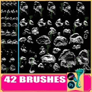 Wasserblasen Pinsel Set: 46 Procreate & Photoshop Stempel