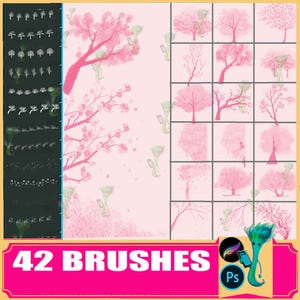 Pędzle z motywem kwiatu wiśni do Procreate i Photoshopa (42)