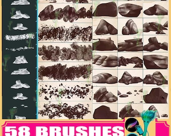 Stone Texture Brushes for Procreate & Photoshop (58)