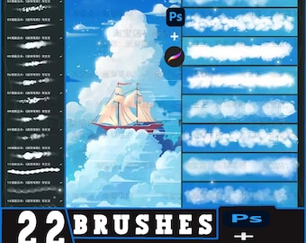 Procreate Brushes Cloud Illustration White Cloud Comic Cloud Layer