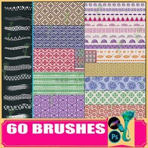 procreate brush ps brush retro ethnic pattern clothing fabric texture cloth printing background