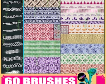 procreate brush ps brush retro ethnic pattern clothing fabric texture cloth printing background