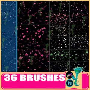 procreate brush ps brush ribbon confetti fragments candy paper wedding festival decoration embellishment ribbon, photoshop
