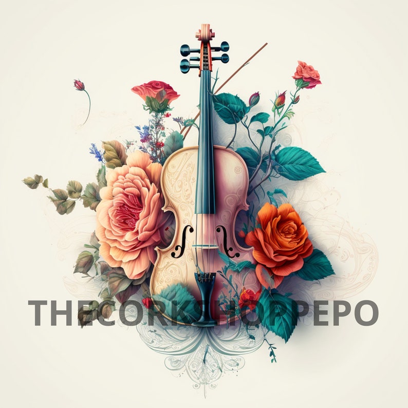 Ornate Violin Set of 12 Clipart Bundle High Quality Jpegs Digital Download Printable Art FREE