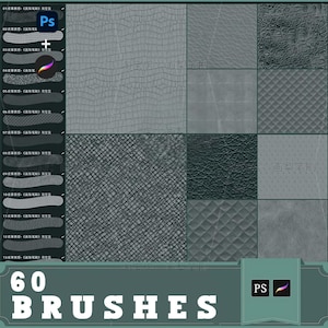 Leather Texture Brush Set: Crocodile, Fabric, Clothing (Procreate, Photoshop)