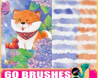 Watercolor Brushes: Realistic Brush Set for Procreate & Photoshop