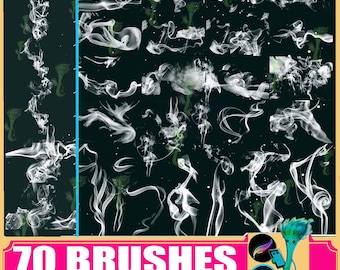 Procreate brushes smoke fog realistic steam mist cloud white smoke hot air special effects haze, brushes photoshop, photoshop