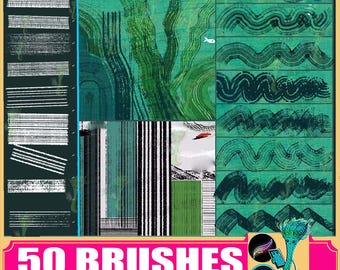 Woodcut Texture Brushes: Retro Scratch Art for Procreate & Photoshop