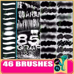Graffiti Brush Set: 46 Spray Paint Art Brushes (Photoshop & Procreate)