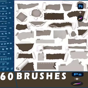 pennello procreate pennello ps buco della carta strappo della carta strappo della carta bordo ruvido strappo effetto speciale strappo della carta sfondo, pennelli photoshop