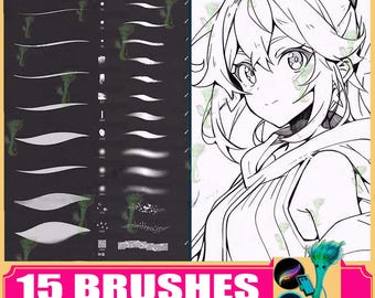 Procreate & Photoshop Brushes: Stroke Pencil Brush Set
