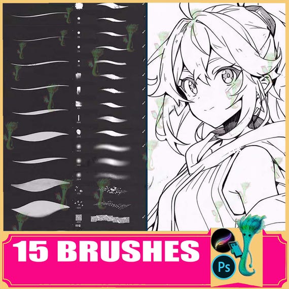 Procreate & Photoshop Brushes: Stroke Pencil Brush Set