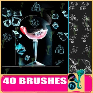40 Ice Cube Brushes for Procreate & Photoshop