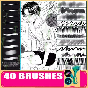 Anime Comic Procreate Pinsel: Skizze Linienstruktur (Photoshop Pinsel)