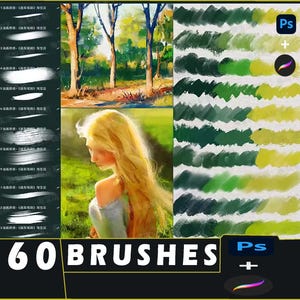 procreate brush ps brush oil painting thick coating texture realistic gouache three-dimensional painting hand-painted paint pigment,