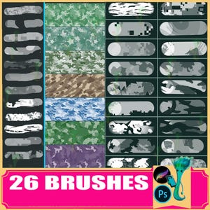 Camouflage Pattern Brush Set for Procreate & Photoshop