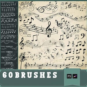 procreate Brush ps Brush Note Daube Musiksymbol Illustration Hilfssiegel Grafik Klassische Musik, Photoshop