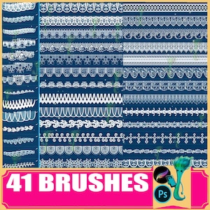 Lace Brushes Set für Procreate & Photoshop (41 Pinsel)