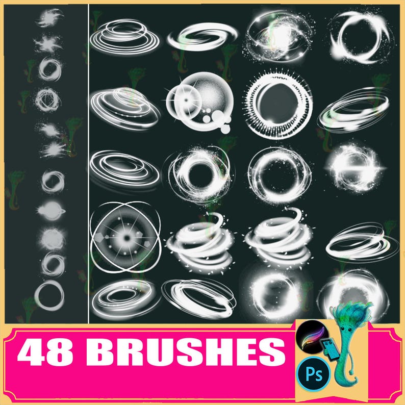 Light Effect Brushes for Procreate & Photoshop - Etsy