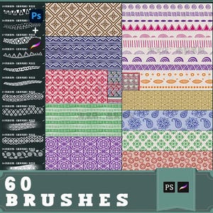 procreate brush ps brush retro ethnic pattern clothing fabric texture cloth printing background