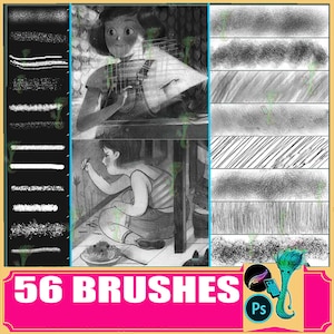 Procreate pincel ps pincel boceto línea boceto cómic lápiz borrador boceto pintura carboncillo grafito, photoshop