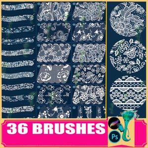 Lace Fabric Procreate & Photoshop Brushes: Tulle Smear Patterns