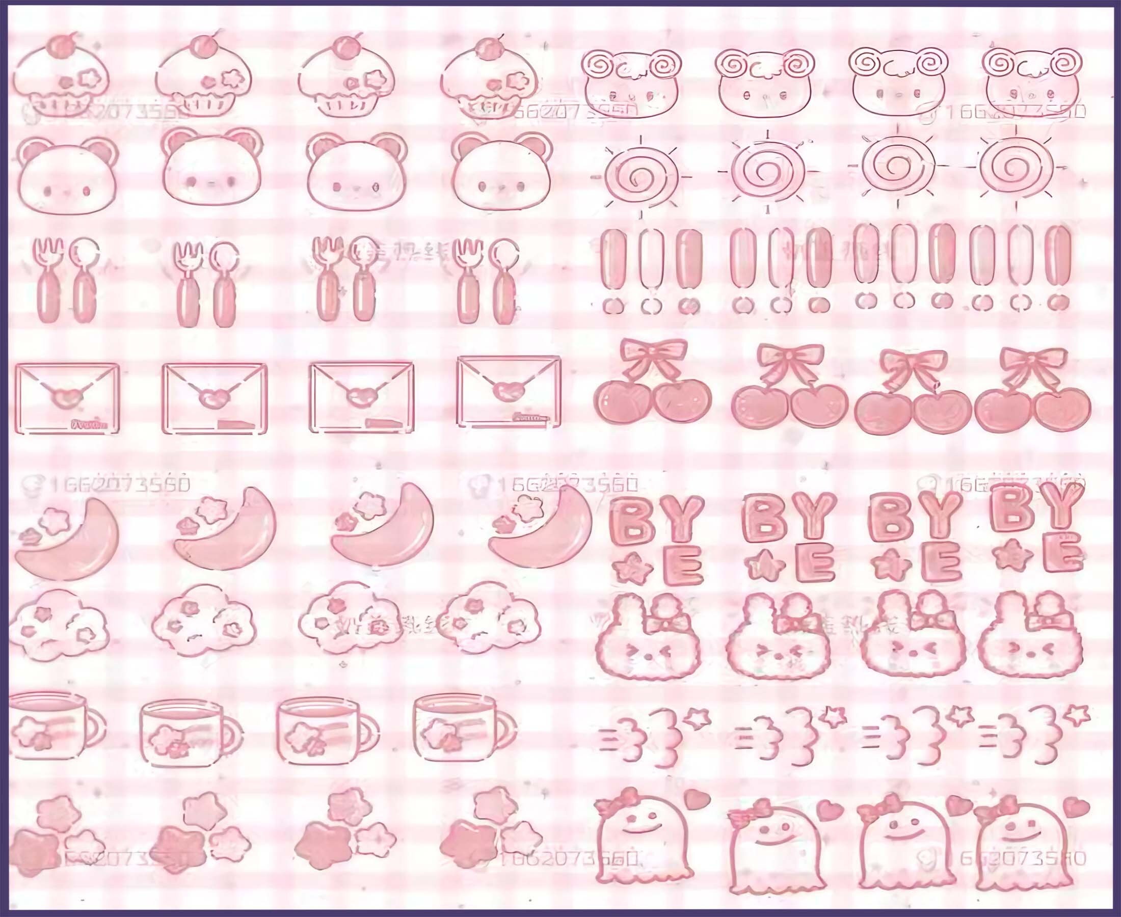 60 Procreate Brushes Cute Kawaii Drawing Kit, Photoshop, Animals Stamp ...