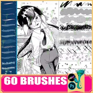 Comic Pinsel Set: Punkt-, Linie-, Explosions-Effekte (Procreate, PS)