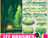 Grass & Jungle Procreate/Photoshop Brushes: 170 Nature Stamp Brushes (Digital Download)