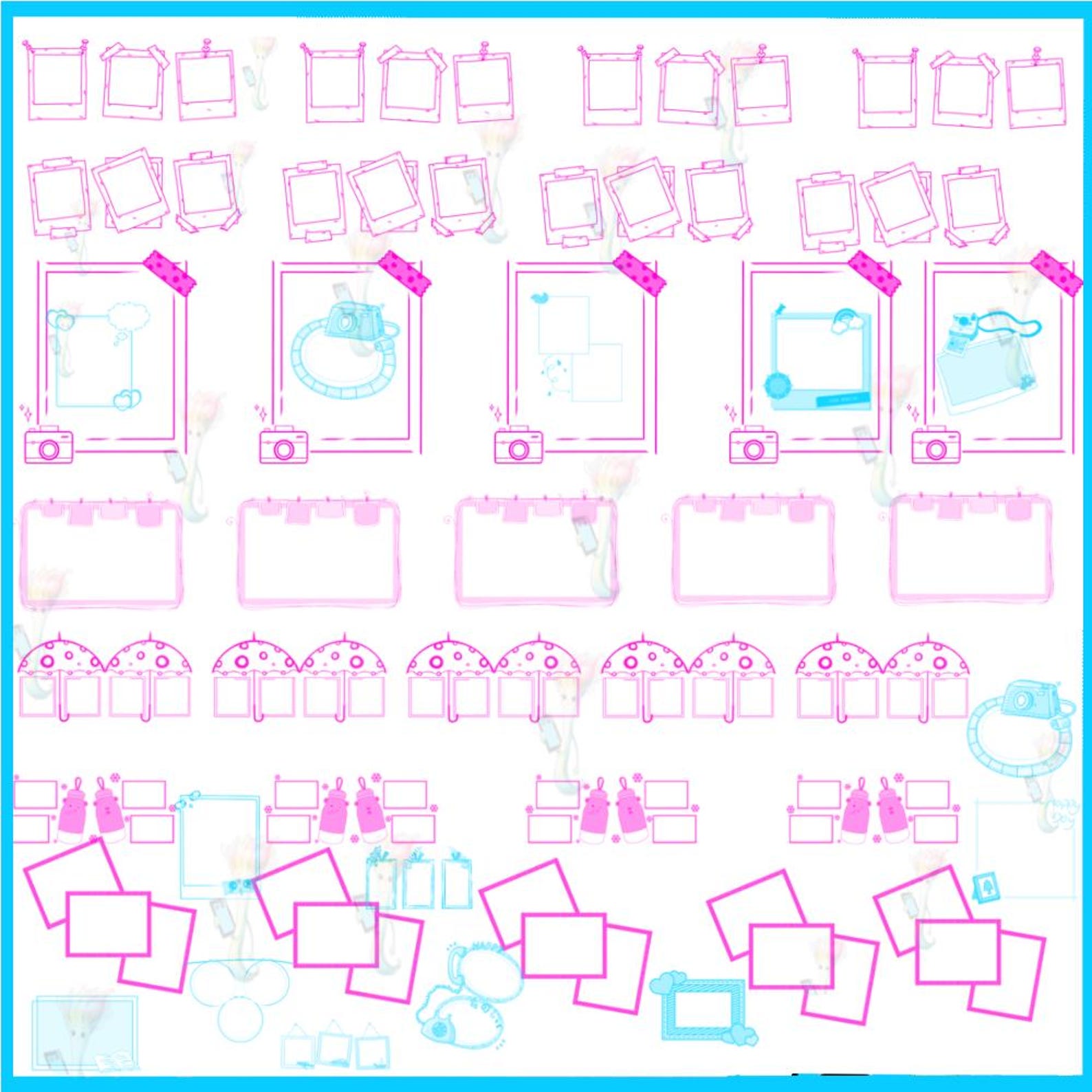 Procreate Brushes Cute Handbook Photo Frame Photo Border Cartoon Album ...