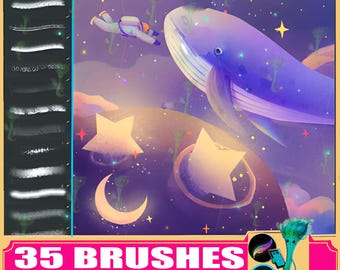 Procreate & Photoshop Texture Brushes: Messy, Rough, Frosted Particles