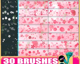 Pędzle z motywem spadającego kwiatu wiśni: Procreate i Photoshop, Romantyczne płatki