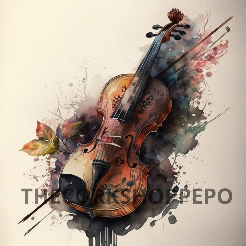 Ornate Violin Set of 12 Clipart Bundle High Quality Jpegs Digital Download Printable Art FREE