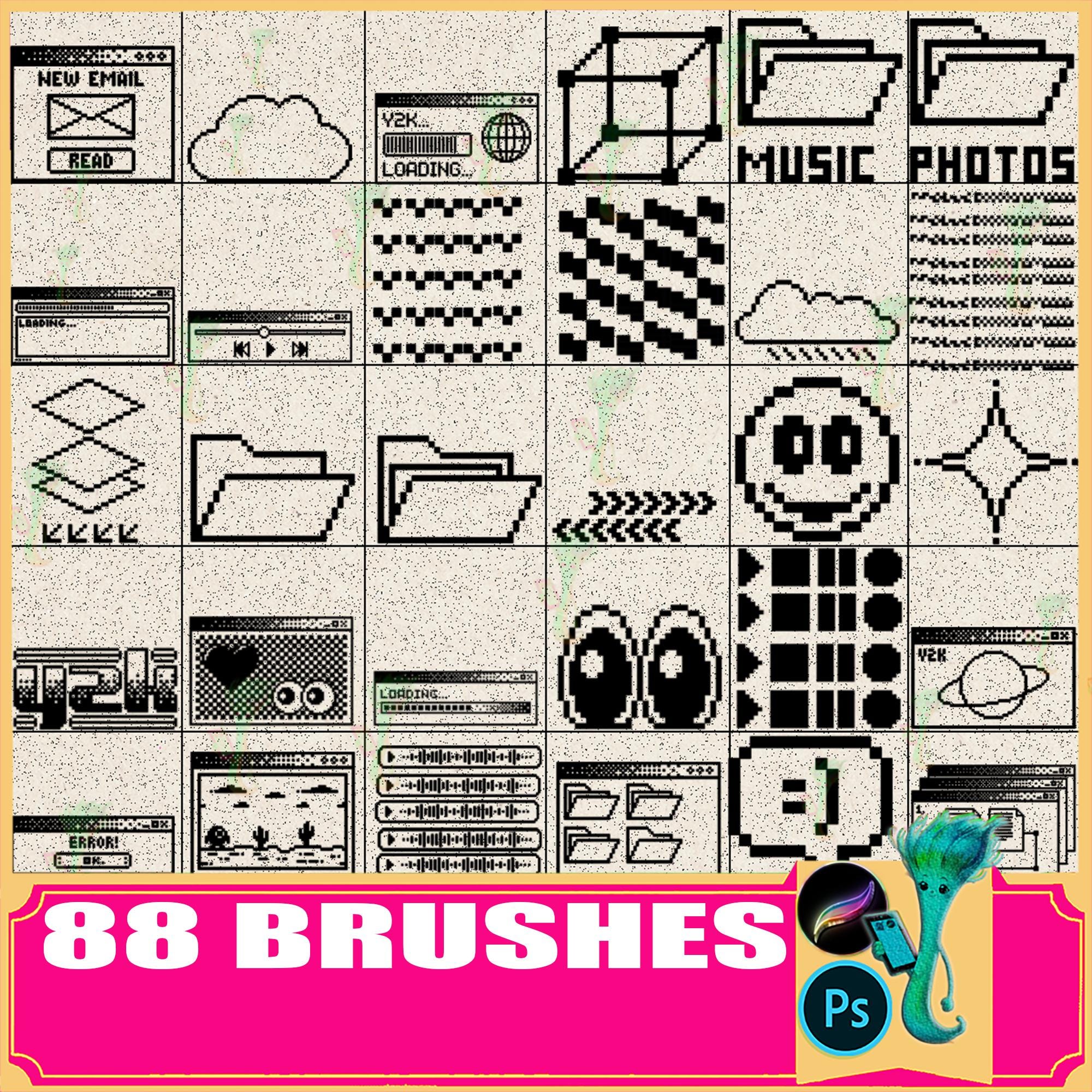 Webpage Folder Icons Brushes and Stamps | Procreate & Photoshop Y2K ...