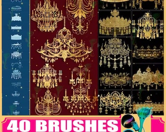 Pinceles para candelabros de Procreate: Sellos de Photoshop con iluminación retro