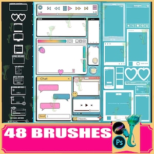 48 Interface Photoshop & Procreate Brushes