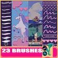 Retro Pixel Art Brushes for Procreate & Photoshop product logo