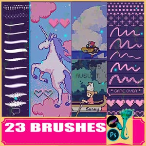 Retro Pixel Art Brushes for Procreate & Photoshop