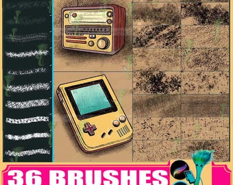 Grunge Texture Brushes: Procreate & Photoshop Stamps - Etsy