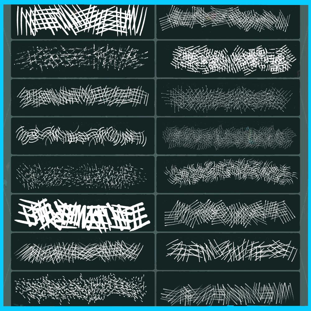 Cross Hatch Brush Set: Sketch & Texture for Procreate, Photoshop - Etsy