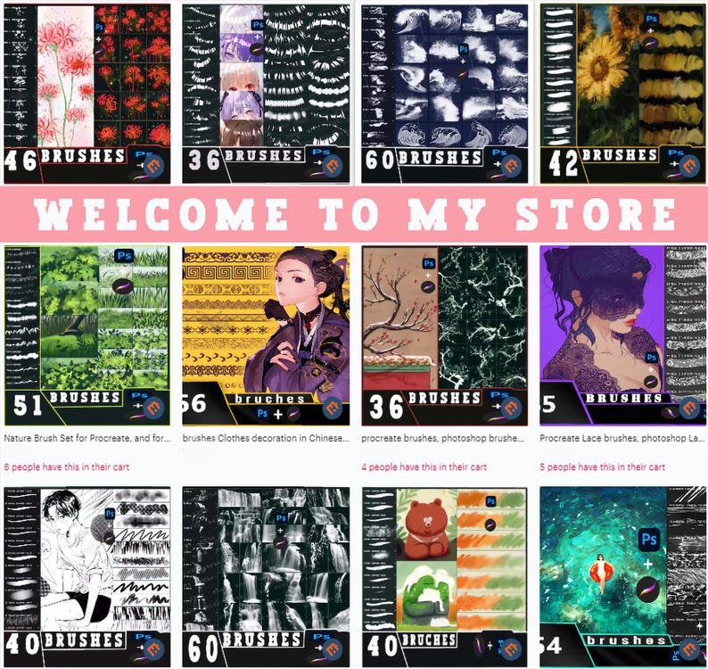 Procreate Brush Ps Brush Chinese Style Ink Horse Galloping Ancient